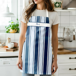 Navy - Cornflower Blue Deckchair Stripe Apron