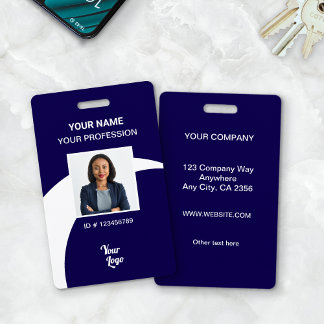 Navy Corporate Employee Photo ID Security Badge