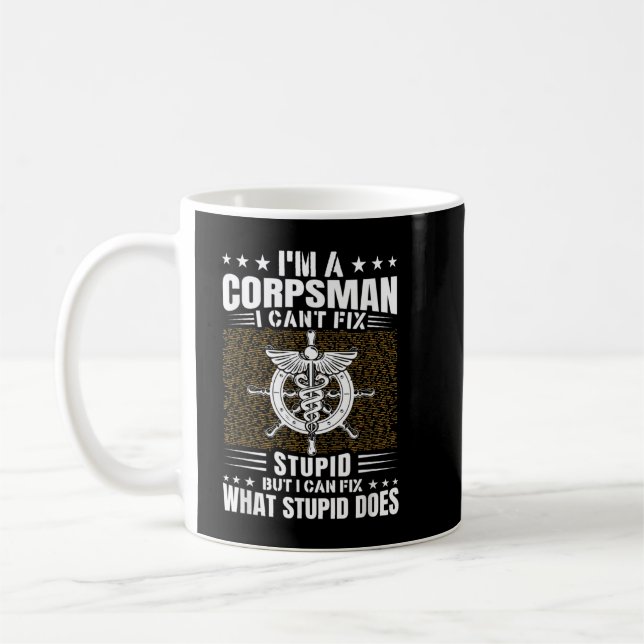 Navy Corpsman Veteran Veterans Day US Navy Corpsma Coffee Mug (Left)