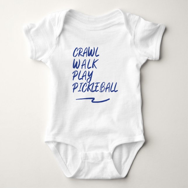 Navy Crawl, walk, play pickleball  Baby Bodysuit (Front)