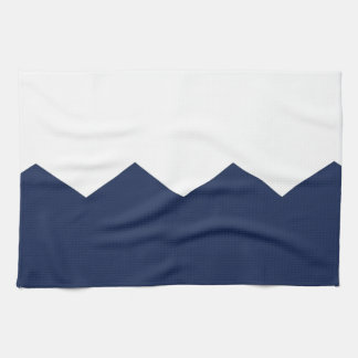 navy cream chevron part tea towel