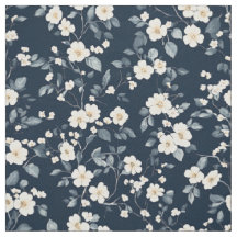 Navy Cream Cottage Floral Pattern