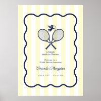 Navy & Cream Preppy Tennis Bridal Shower Welcome