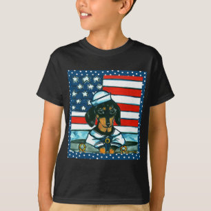 Navy Dachshund T-Shirt