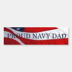 Navy Dad American Flag Bumper Sticker