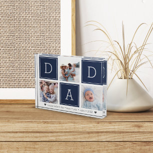 Navy DAD Colorblock Collage Photo Block