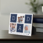 Navy | DAD Custom Kids Photo Collage Plaque<br><div class="desc">Create a sweet keepsake for a beloved dad this Father's Day with this simple photo plaque design that features three of your favourite Instagram photos, arranged in a collage layout with alternating squares of navy blue spelling out "Dad." Personalise with favourite photos of his children, and add a custom message...</div>