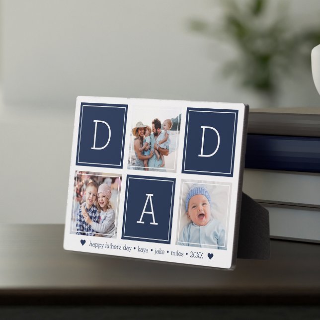 Navy | DAD Custom Kids Photo Collage Plaque (Creator Uploaded)