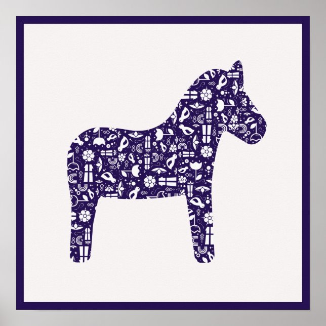 Navy Dala Horse Poster (Front)