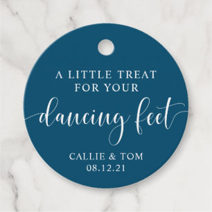 Navy Dancing Feet Flip Flop Wedding Favour Tag