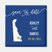 Navy Delaware Wedding Save the Date Map