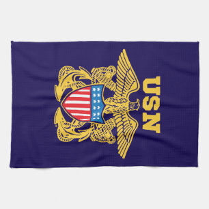 Navy Design Tea Towel