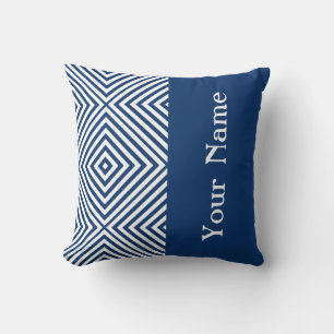 Navy Diamond Chevron w/ name @ Emporiomoffa Cushion