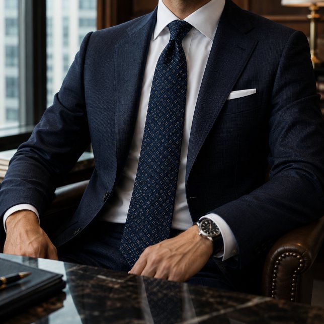 Navy Diamond Jacquard | Luxury Business & Wedding Tie (Creator Uploaded)