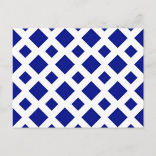 Navy Diamonds on White Postcard