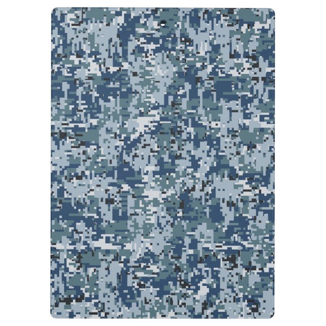 Navy  Digital Camo Camouflage Decor Clipboard (Back)