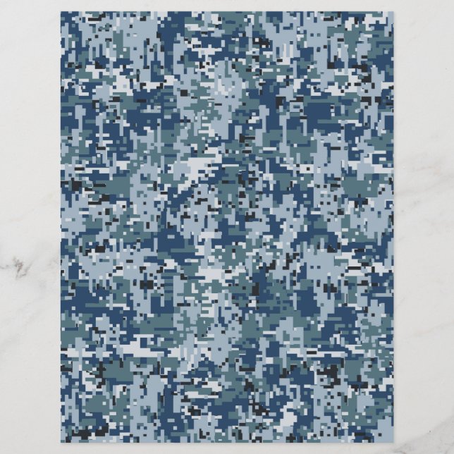Navy  Digital Camo Camouflage Decor Flyer (Front)