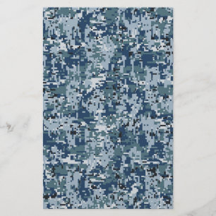 Navy Digital Camo Camouflage Decor Stationery