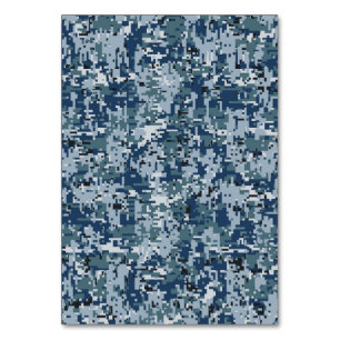 Navy Digital Camo Camouflage Decor Table Number