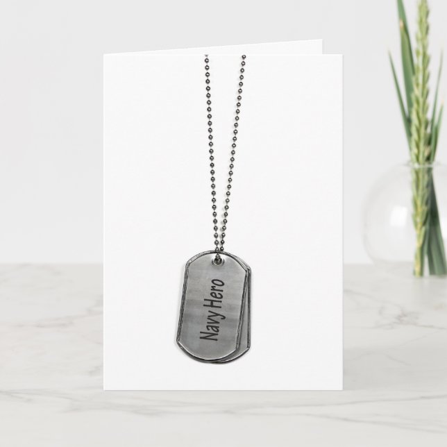 Navy Dog Tag Thank You Card (Front)