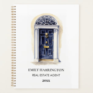 Navy Door Watercolor Logo Real Estate Agent Planner