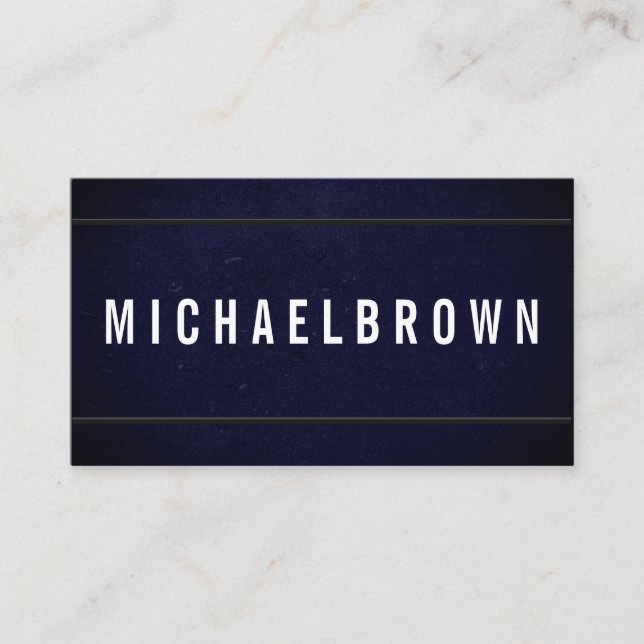 Navy Dust Driver Minimalist Bold Modern QR code Business Card (Front)
