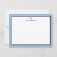 NAVY & DUSTY BLUE Classic Monogram Double Frame