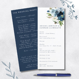 Navy & Dusty Blue Elegant Floral Watercolor Programme