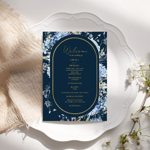 Navy Dusty Blue Floral Spring Bloom Wedding