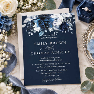 Navy Dusty Blue Floral Wedding