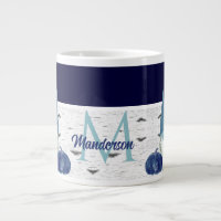 Navy Dusty Blue Pumpkin Gnomes Aspen Rustic House