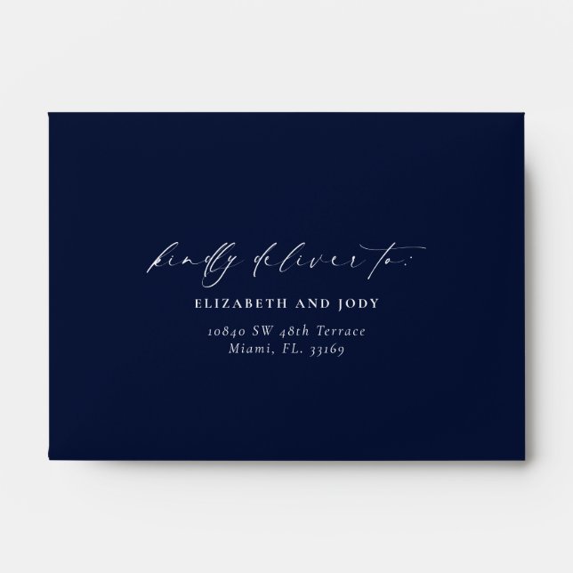 Navy Dusty Blue RSVP  Envelope (Front)