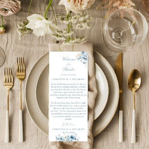 Navy Dusty Blue Welcome & thank you Wedding note