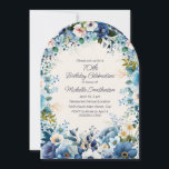 Navy Dusty Blue White Floral 70th Arch Birthday Invitation<br><div class="desc">Elegant navy and dusty blue with white watercolor floral 70th birthday party arch-shaped invitation for women. This invitation is designed for a 70th birthday but can be customised for anyone of any age. Contact me for assistance with your customisations or to request additional matching or coordinating Zazzle products for your...</div>
