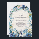 Navy Dusty Blue White Floral 70th Arch Birthday Invitation<br><div class="desc">Elegant navy and dusty blue with white watercolor floral 70th birthday party arch-shaped invitation for women. This invitation is designed for a 70th birthday but can be customised for anyone of any age. Contact me for assistance with your customisations or to request additional matching or coordinating Zazzle products for your...</div>