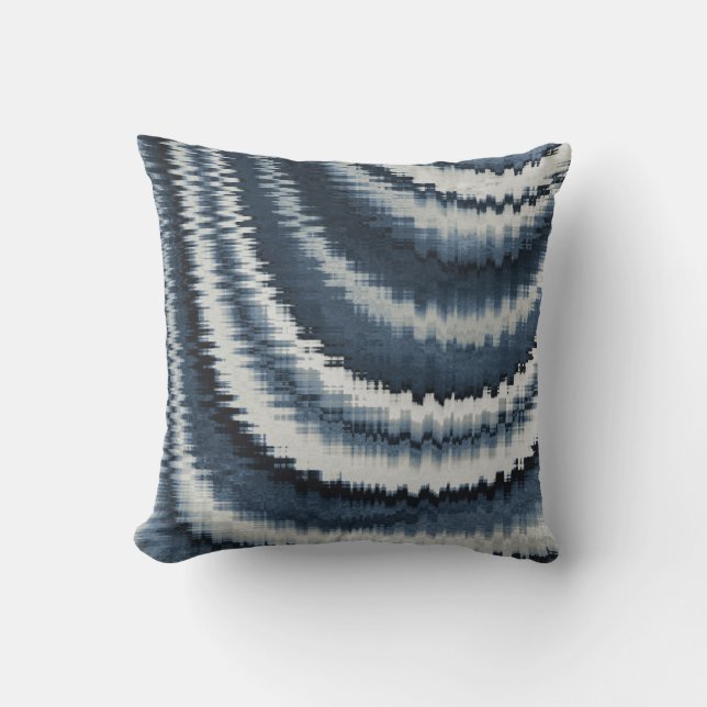 Navy Earth Toned Blue Abstract Pattern  Cushion (Front)