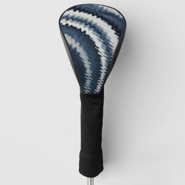 Navy Earth Toned Blue Abstract Pattern Golf Head Cover (Front)