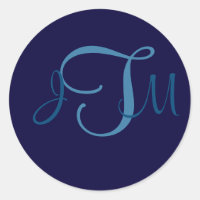 Navy Elegant Monogram Envelope Seals