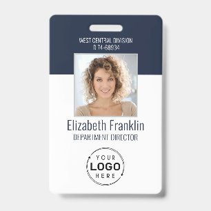 Navy Employee Photo ID Company Logo Security Badge