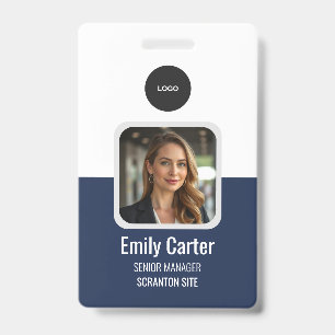 Navy   Employee Photo ID Company Security Badge