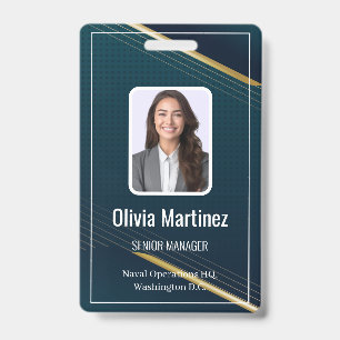 Navy Employee Photo ID Company Security Badge