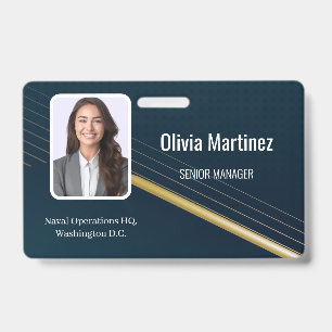 Navy Employee Photo ID Company Security Badge