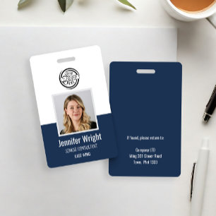 Navy Employee Photo ID Company Security Badge