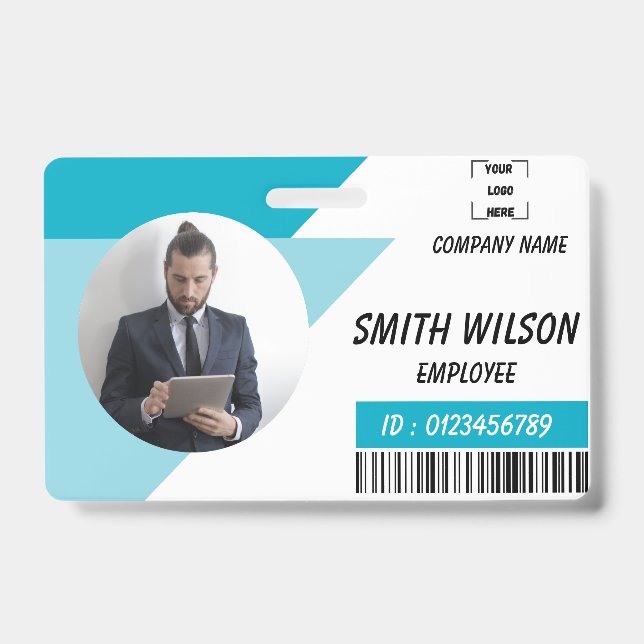 Navy | Employee Photo ID Company Security Badge (Front)