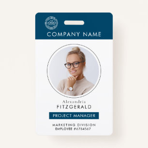Navy     Employee Photo ID Company Security Badge  ID Badge