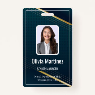 Navy Employee Photo ID Company Security Badge ID Badge