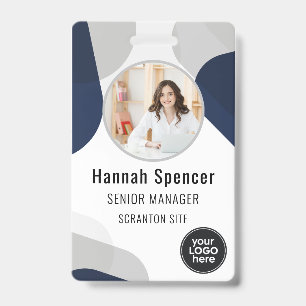 Navy Employee Photo ID Custom Company Security  Badge