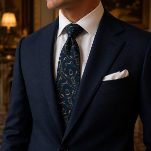 Navy Equestrian Estate Luxury Tie