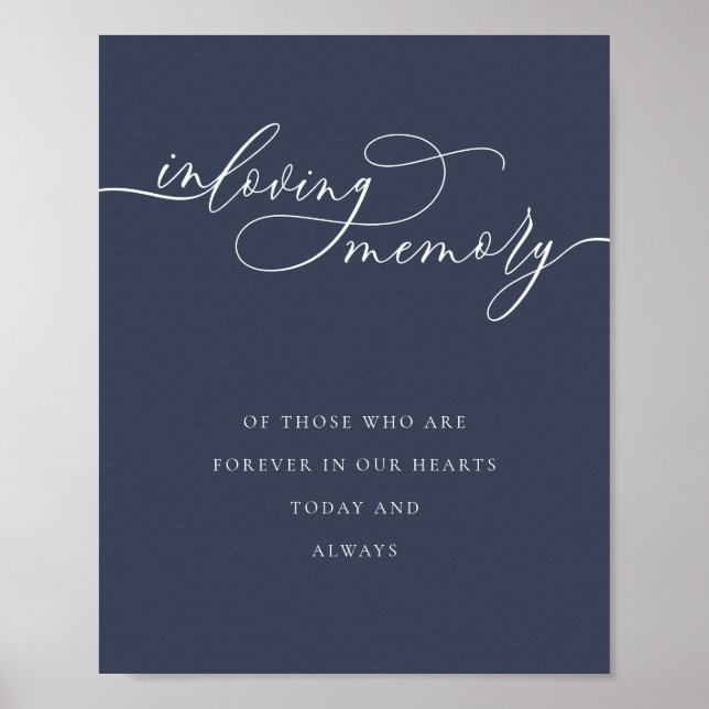 Navy Essential Script in Loving Memory Poster (Front)