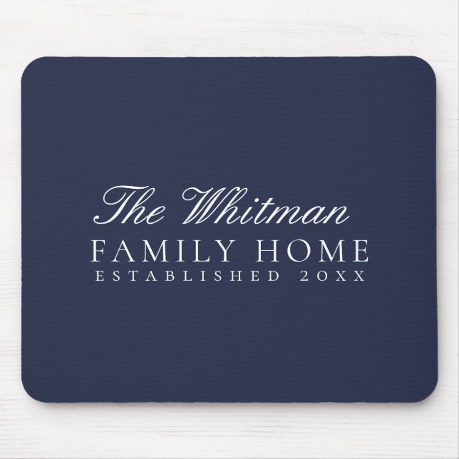 Navy Family Home Mouse Pad (Front)
